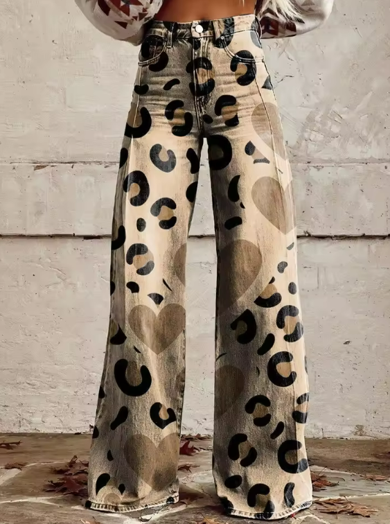 Samiyah | Weitbein-Hose mit Herz-Design