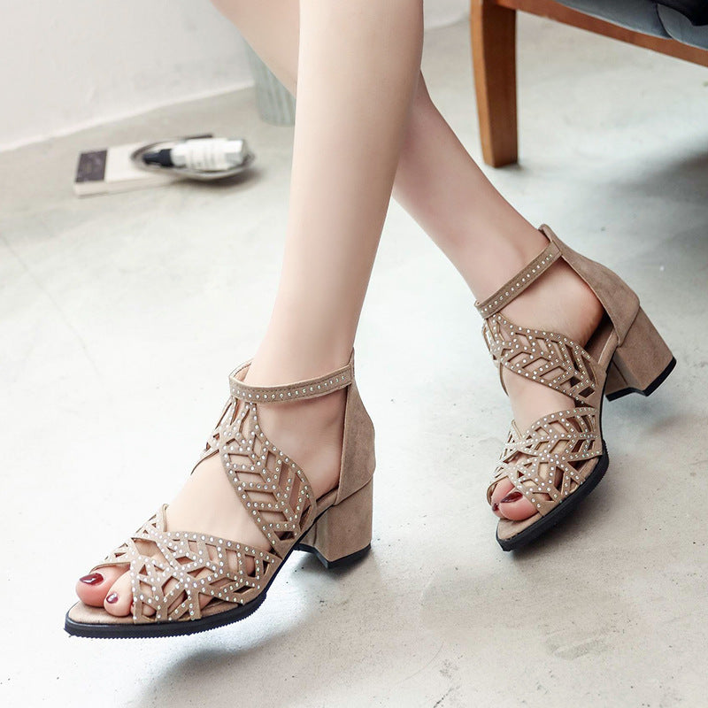 Daniela | Absatzschuhe mit Strass und Reißverschluss