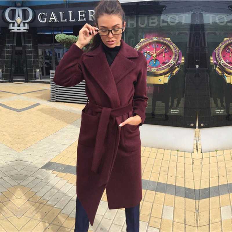 Sella | Wollmantel für Damen mit Revers und Bindegürtel