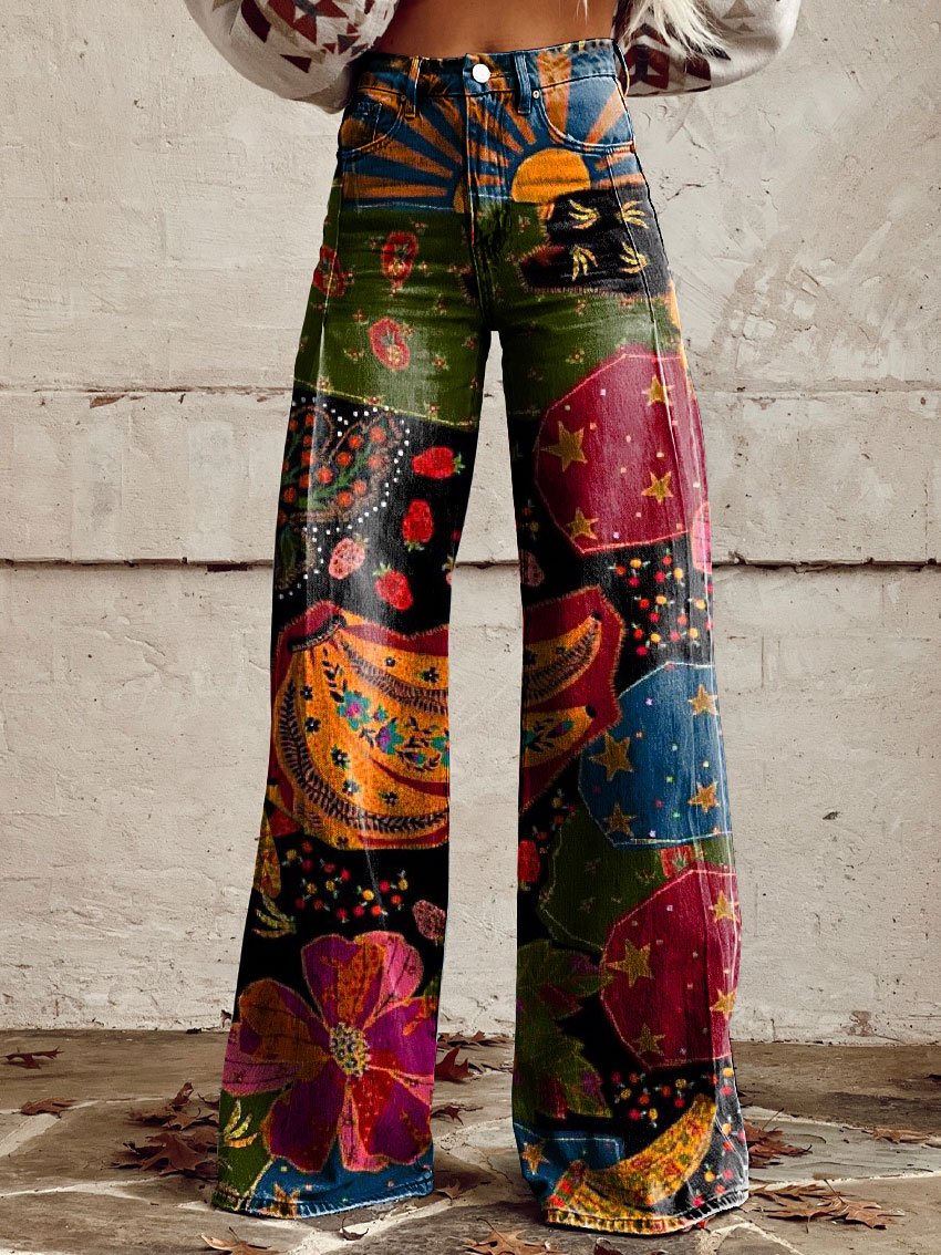 Kenyata | Stilvolle Weite Bein Hose