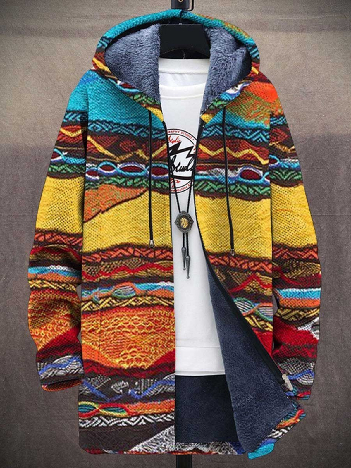 Liam | Retro Hoodie mit 3D-Druck