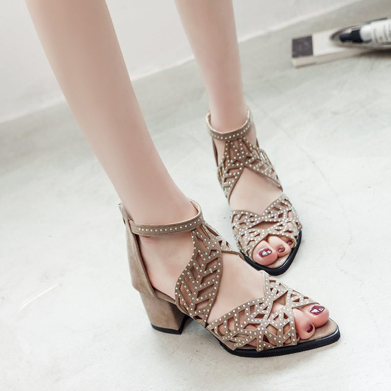 Daniela | Absatzschuhe mit Strass und Reißverschluss