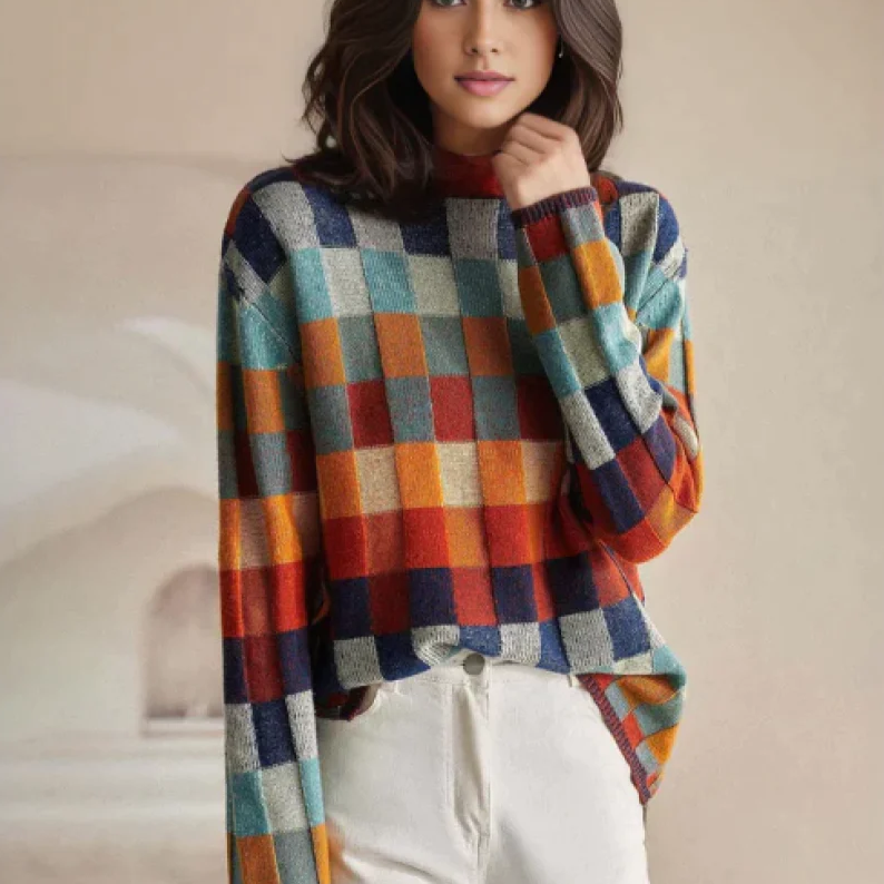 Kortasia | Karierter Rollkragenpullover