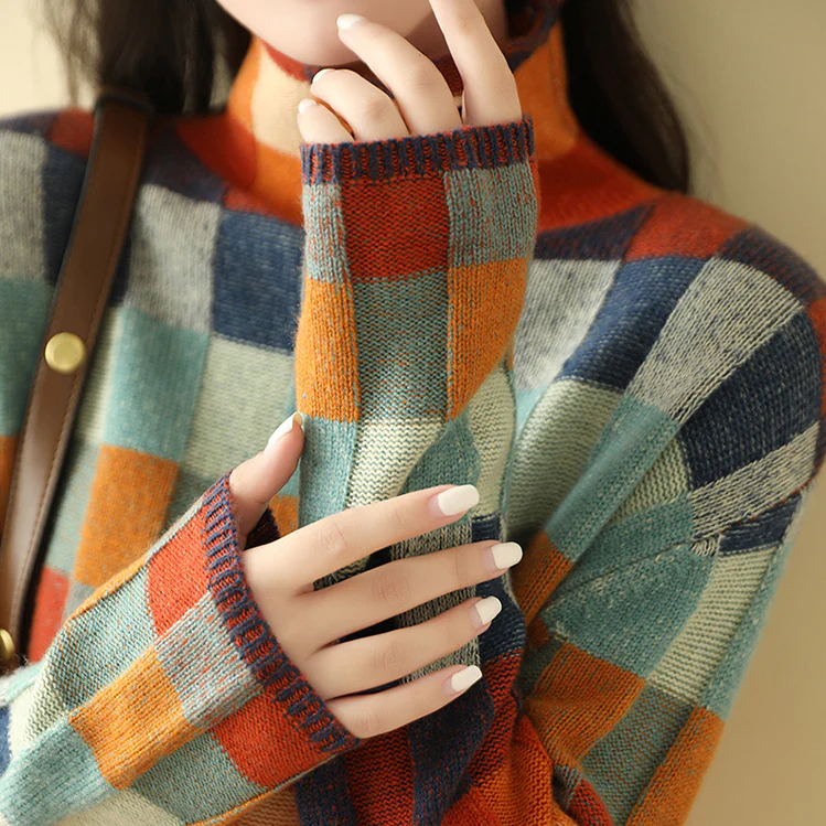 Kortasia | Karierter Rollkragenpullover