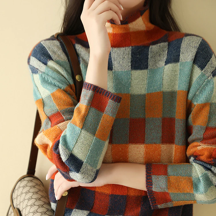 Kortasia | Karierter Rollkragenpullover