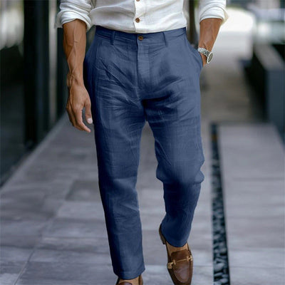 Herren Leinenhose gerade weiß elegant lässig - Adriano