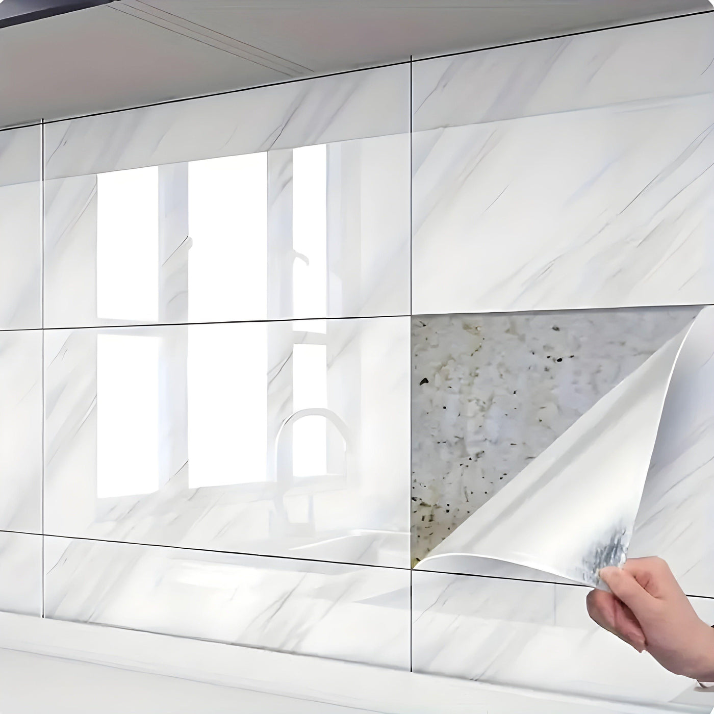 VinylVue Wallpaper - Wasserdichte selbstklebende 3D-Marmor-Tapete
