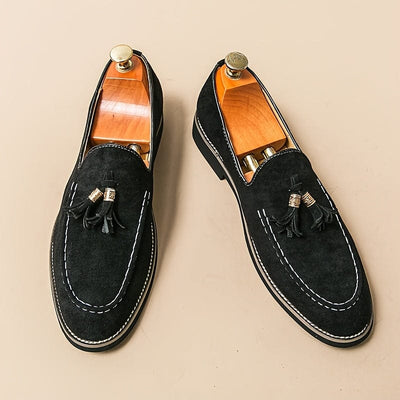 Stuttgart | Klassische Orthopädische Wildleder-Slipper mit Quasten