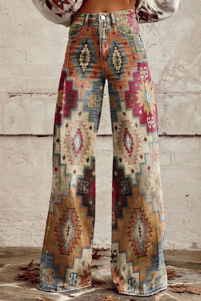 Carolyn | Weite Hose mit geometrischem Muster