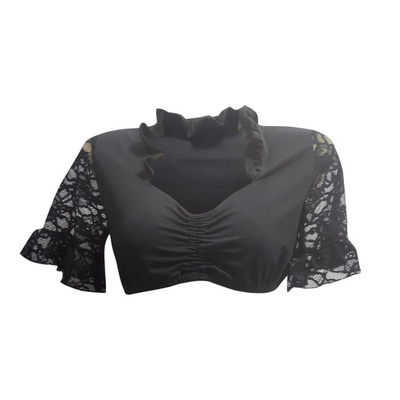 Sophia – Elegante Oktoberfest Bluse mit V Ausschnitt und kurzen Ärmeln