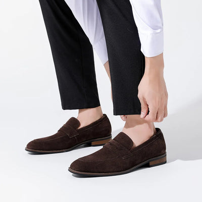 Klassische Herren-Slipper aus braunem Wildleder - Lancaster