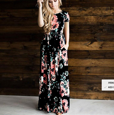 Stella | Damen-Maxikleid mit Blumenmuster