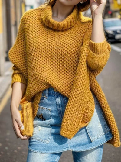 Turtleneck Pullover mit Dolmanärmeln