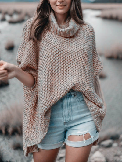 Turtleneck Pullover mit Dolmanärmeln