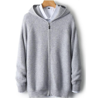 Strickjacke mit Kapuze Reißverschluss
