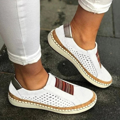 Slip-On Perforierte Sneakers Komfortsohle Für Damen