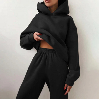 Strukturiertes Hoodie-Set für Damen