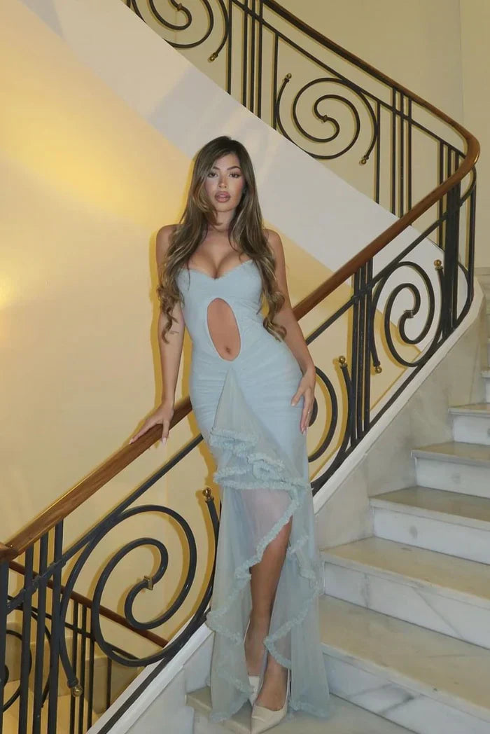 Aerella™ | Maxikleid mit Rüschen und Cut-Outs