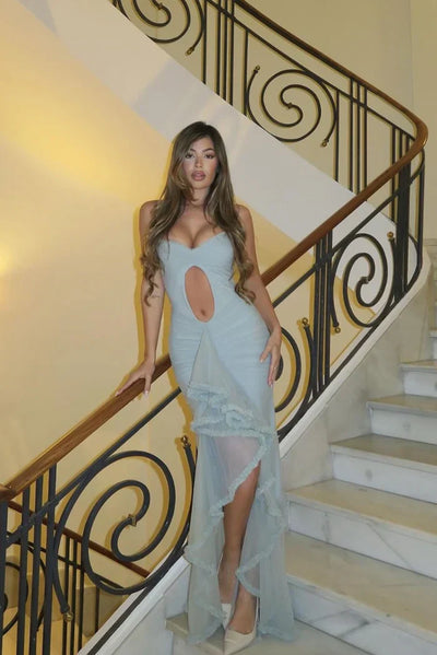 Aerella™ | Maxikleid mit Rüschen und Cut-Outs