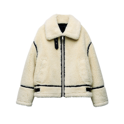 Teddy-Pilotenjacke – Dilara | Trendig, Warm, Oversized & Stilvoll!