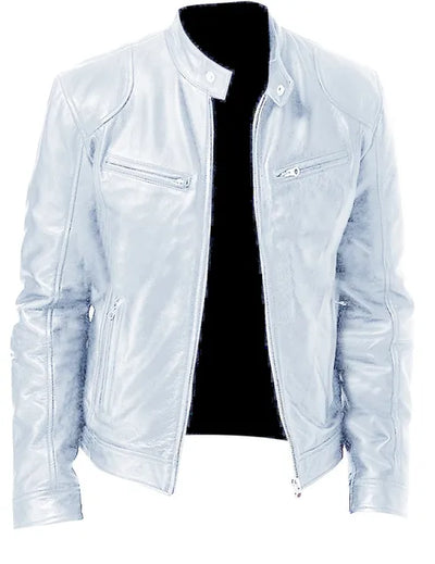 Stilvolle Biker Herren Lederjacke