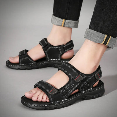 Herren Freizeit Sandalen schwarz verstellbare Riemen - Hanoi