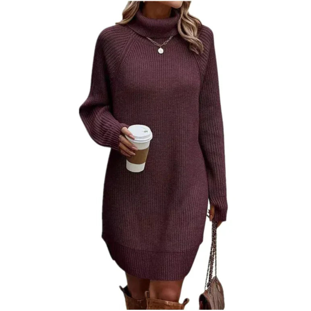 Strickkleid mit Rollkragen für Damen