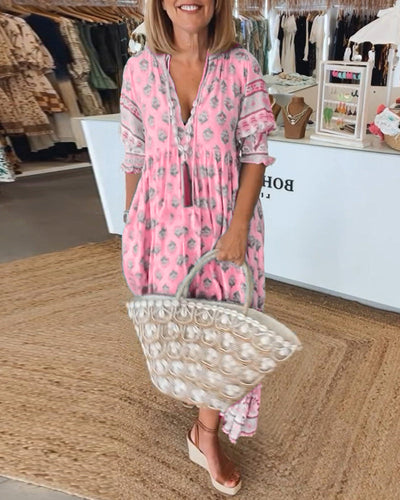 Airyn – Bohemian Stufen-Maxikleid