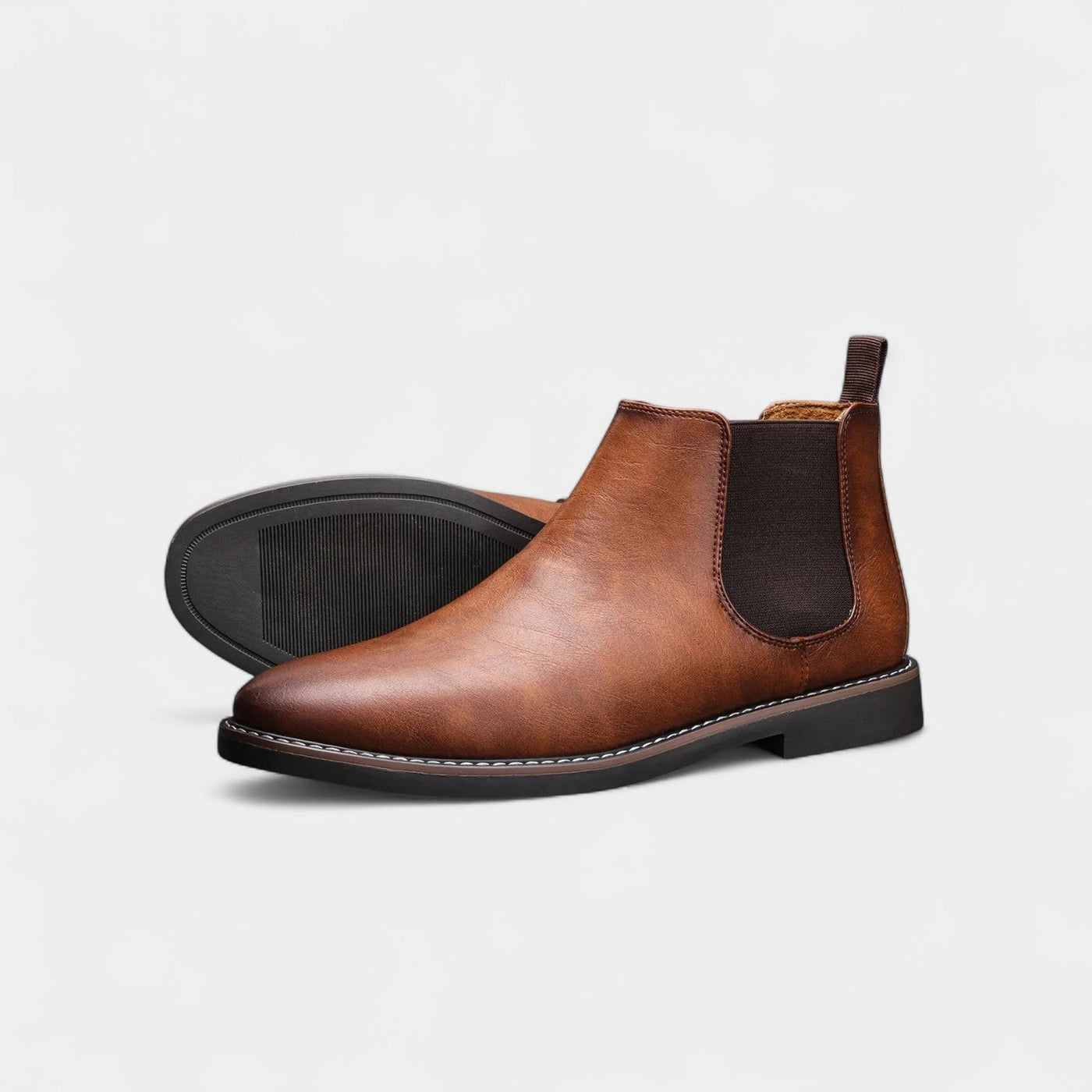 Herren-Chelsea-Boots aus Lederimitat mit Elastikeinsatz