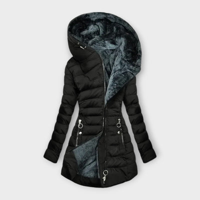 Marian | Slim-Fit Wintermantel mit Fellkapuze