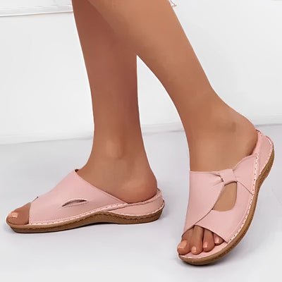 Zoey - Schicke flache Damen-Pantoletten mit offenem Zeh