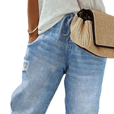 Zandrah | Damenjeans mit Taschen und elastischem Bund