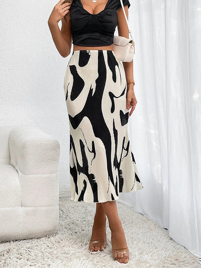 Eleganter Rock mit fließenden Falten, perfekt für einen raffinierten und femininen Look, geeignet für jede Gelegenheit