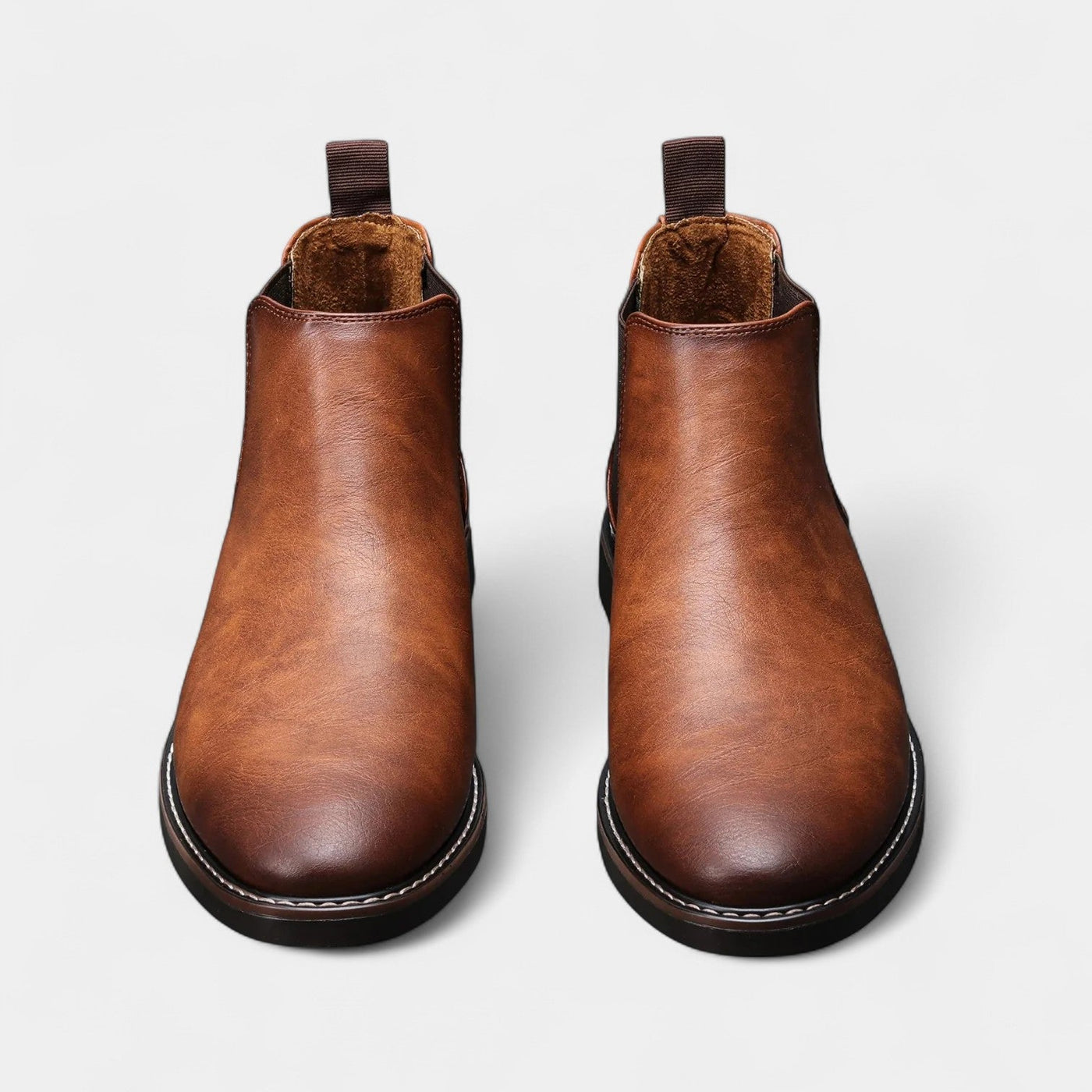 Herren-Chelsea-Boots aus Lederimitat mit Elastikeinsatz
