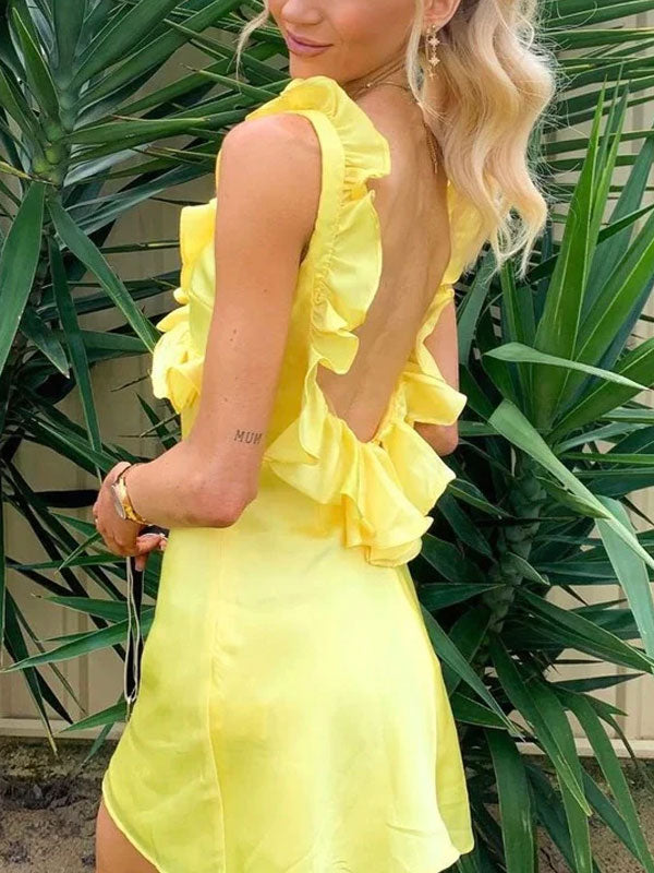 Zinnia™ | Gelbes Rüschenkleid