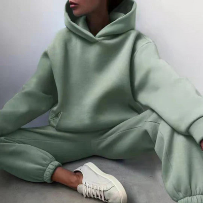 Strukturiertes Hoodie-Set für Damen