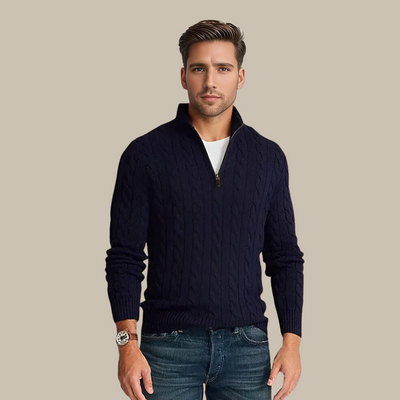 Stilvoller Strickpullover mit Reißverschluss