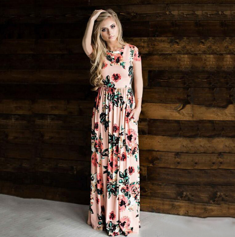 Stella | Damen-Maxikleid mit Blumenmuster