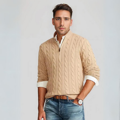 Stilvoller Strickpullover mit Reißverschluss