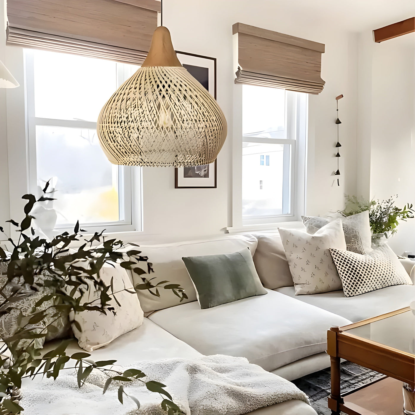 BistroBeam Light - Moderne Rattan-Pendelleuchte