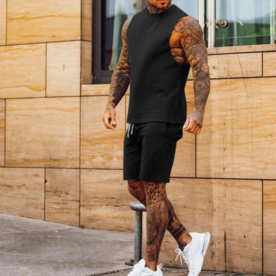 Olivgrünes ärmelloses Sport-Outfit für Männer - Axel