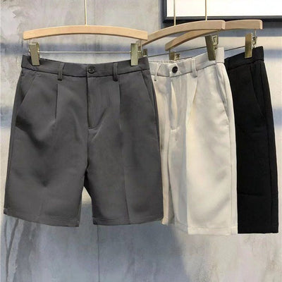 Herren Shorts mit hoher Taille und eleganten Falten in Beige - Lorenzo