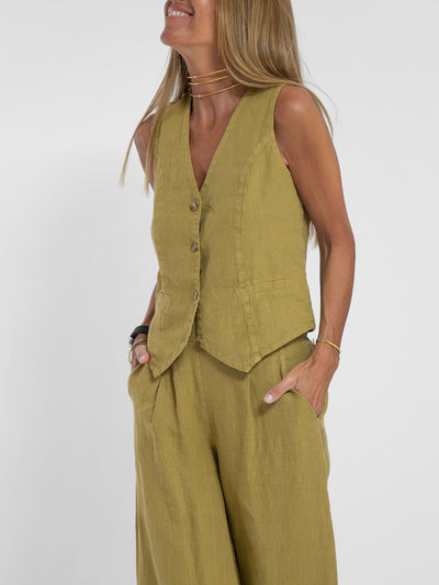 Aira™ - Knopfmantel & Weite-Hosen Set