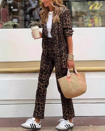 Severa | Leopardenmuster-Kleid und Hosen-Set