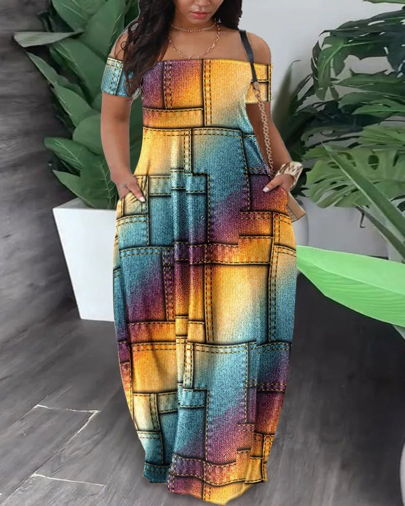 Tanya - Farbenfrohes Safari-Kleid in Übergröße