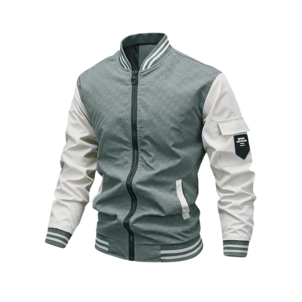 Strukturierte Reißverschlussjacke für Herren