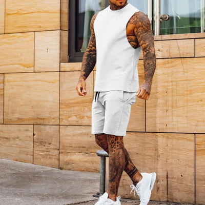 Olivgrünes ärmelloses Sport-Outfit für Männer - Axel