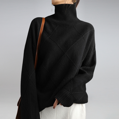 Texturierter Rollkragenpullover für Damen