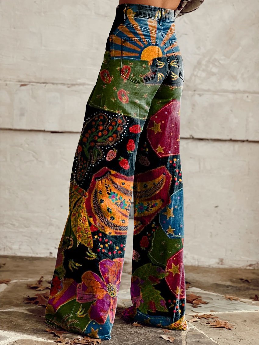 Kenyata | Stilvolle Weite Bein Hose