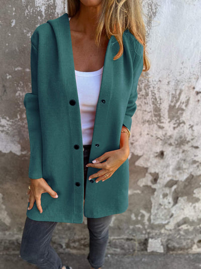 Adriana - Strickjacke mit Knöpfen und Kapuze